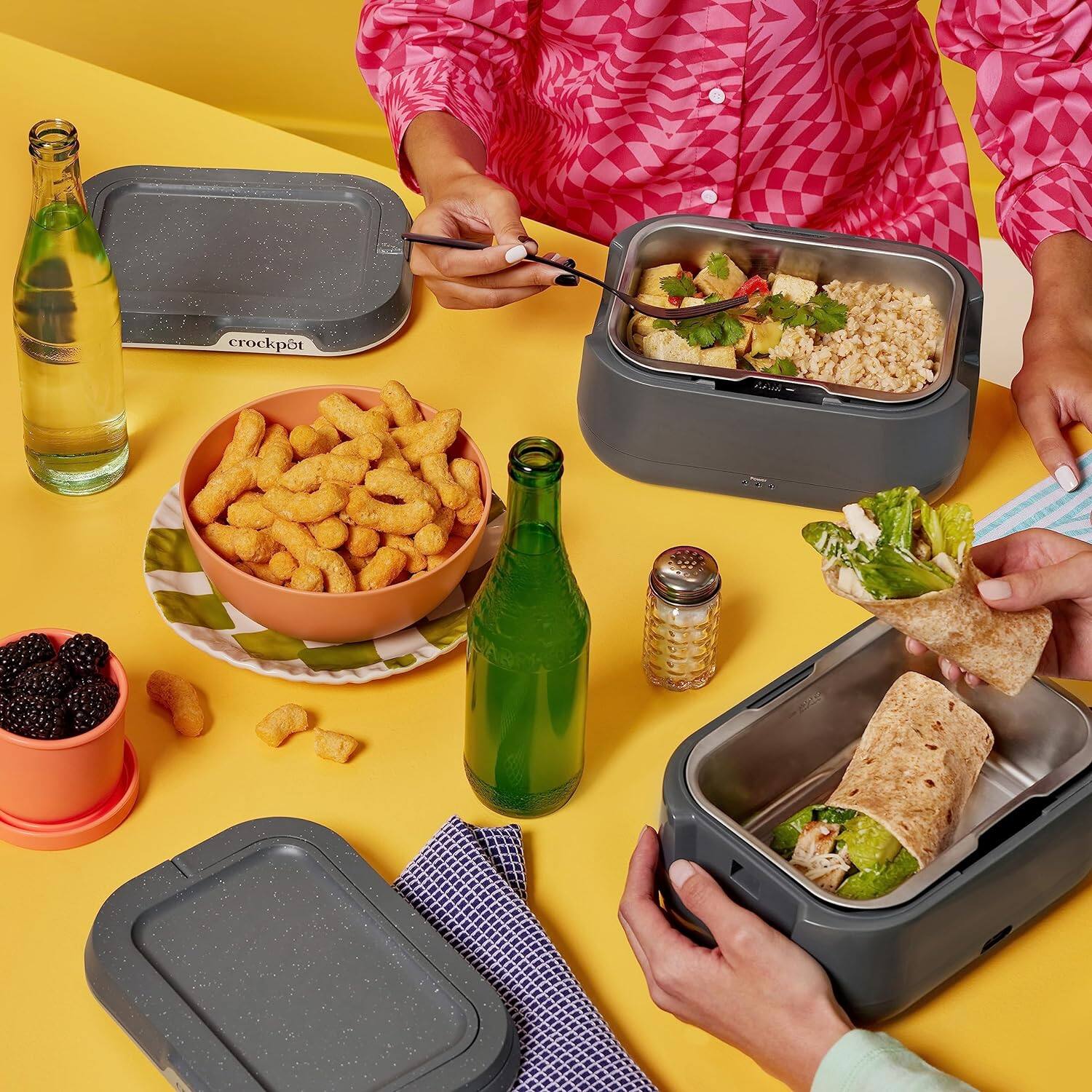 Alt View 2. Crockpot - GO Electric Lunch Box - Mussel Gray.