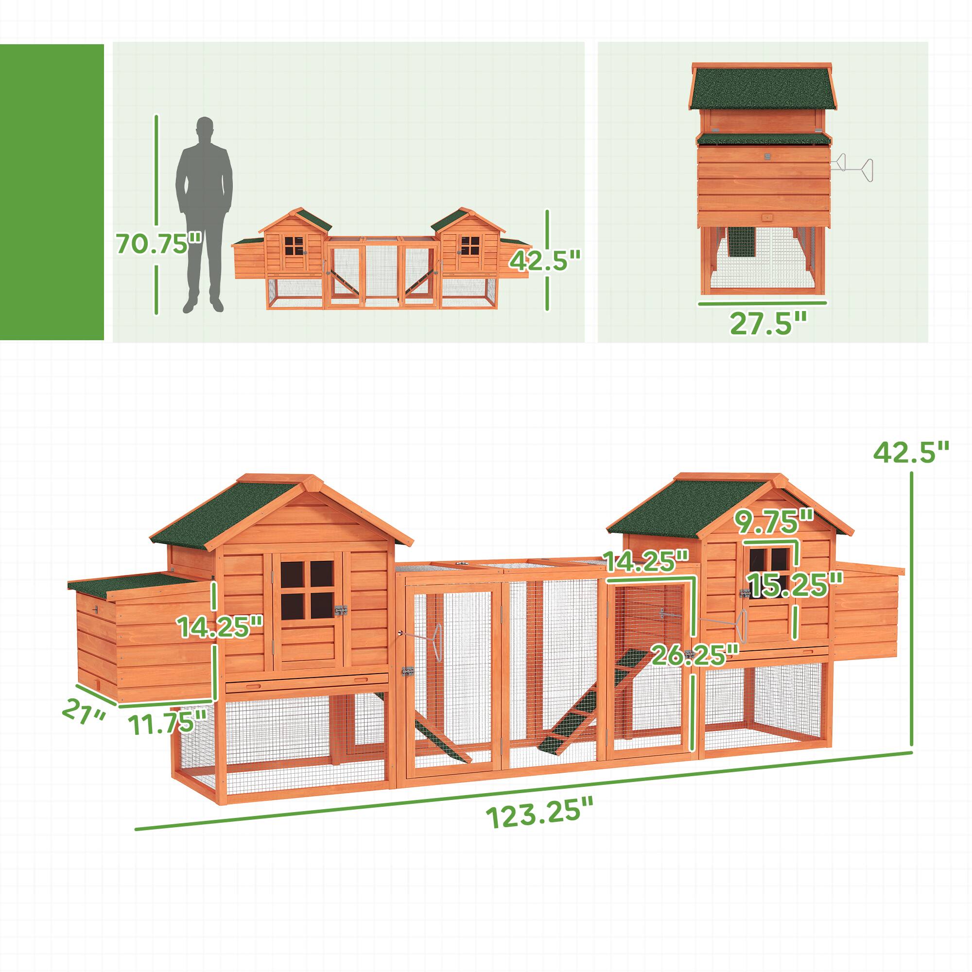 - 70.75"
- 42.5"
- 27.5"
- 42.5"
- 14.25"
- 21"
- 11.75"
- 9.75"
- 14.25"
- 15.25"
- 26.25"
- 123.25"