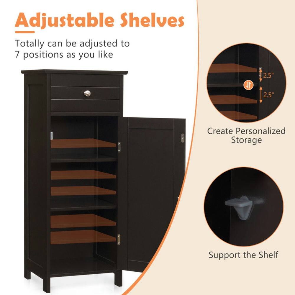 Adjustable Shelves

Totally can be adjusted to 7 positions as you like

Create Personalized Storage

Support the Shelf