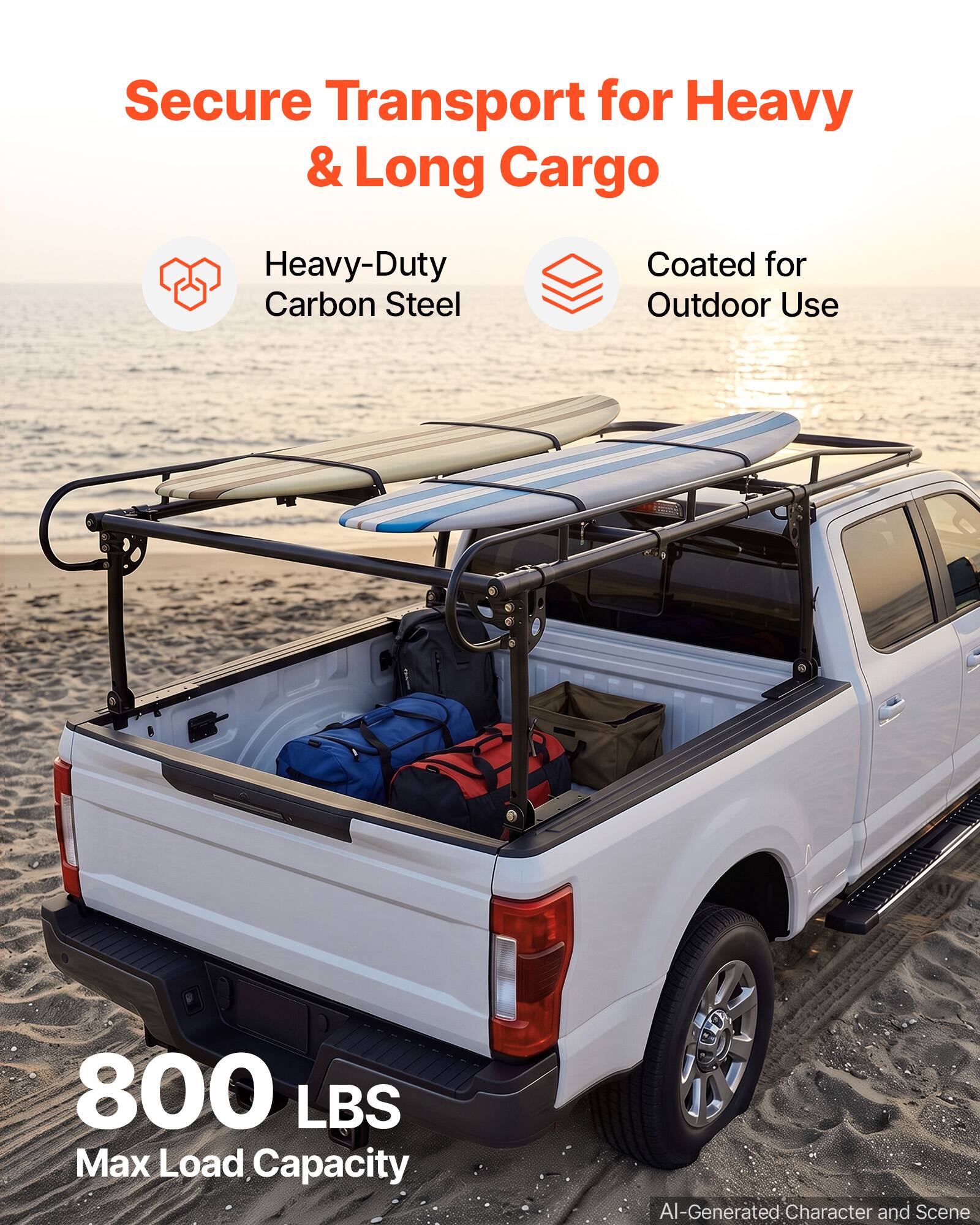 Secure Transport for Heavy & Long Cargo

Heavy-Duty Carbon Steel
Coated for Outdoor Use
800 LBS Max Load Capacity

AI-Generated Character and Scene