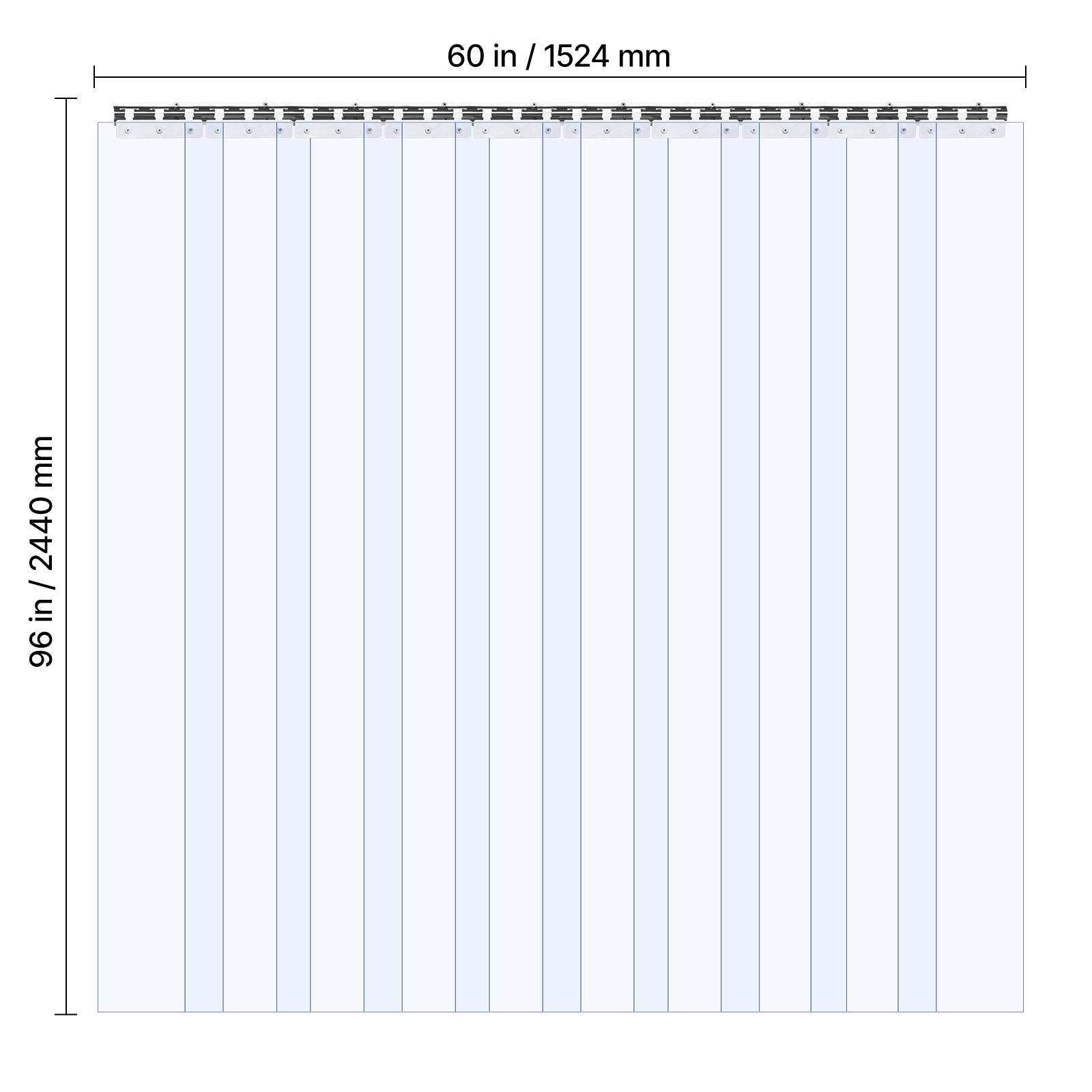 60 in / 1524 mm  
96 in / 2440 mm