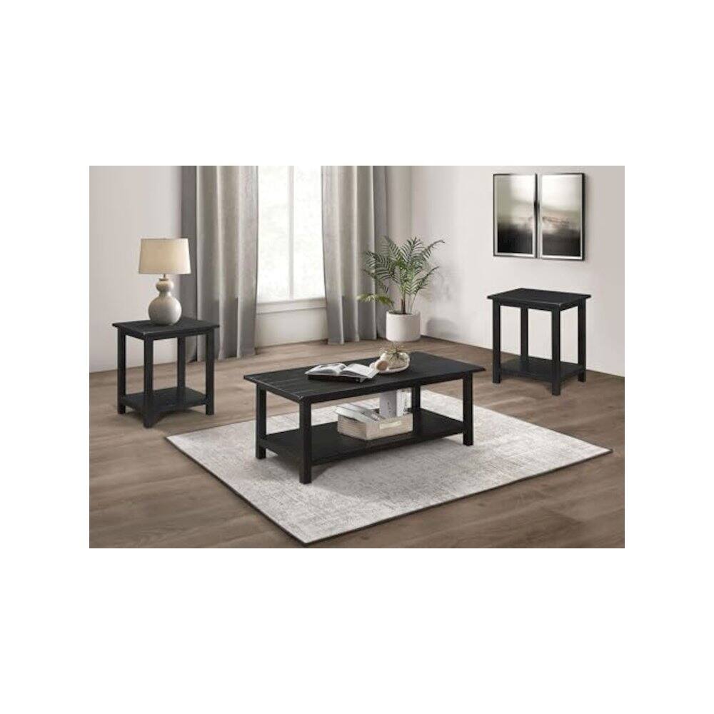 Alt View 1. Coaster Co. of America - Payne 3-piece Coffee and End Table Set Distressed Java - Black.