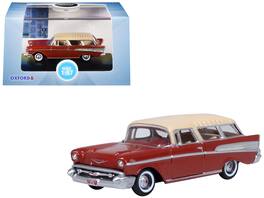 1957 Chevrolet Nomad Adobe Top 1/87 (HO) Scale Diecast Model Car by Oxford Diecast - Beige with Sierra Gold