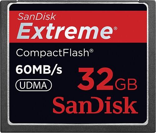 Front Standard. SanDisk - Extreme 32GB CompactFlash I (CF I) Memory Card.