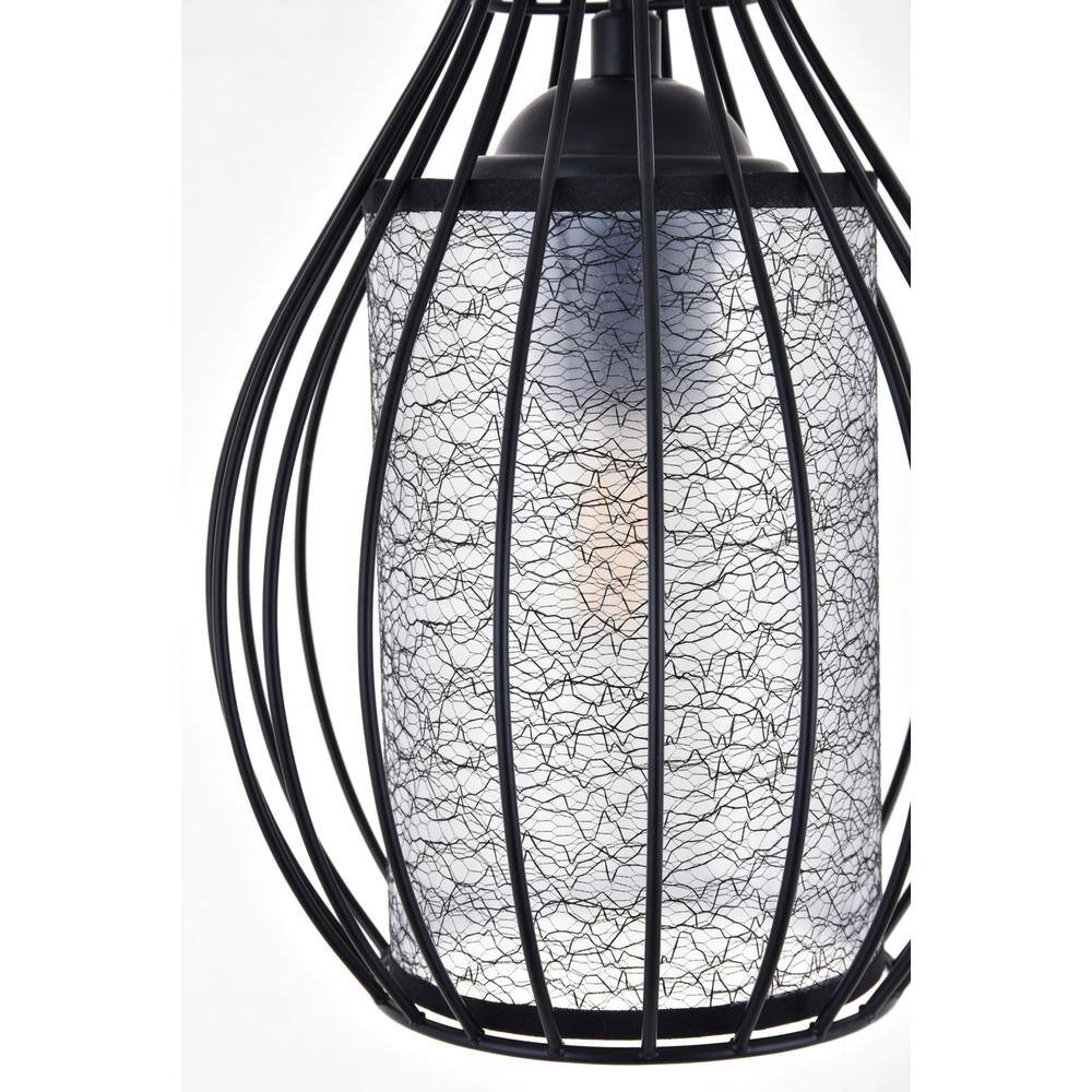 Alt View 5. Living District - Miya 1 Light Black Pendant - Black.