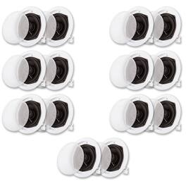 Acoustic Audio by Goldwood - R191 in Ceiling/in Wall Speaker 7 Pair Pack 2 Way Home Theater Flush Mount - Paintable White