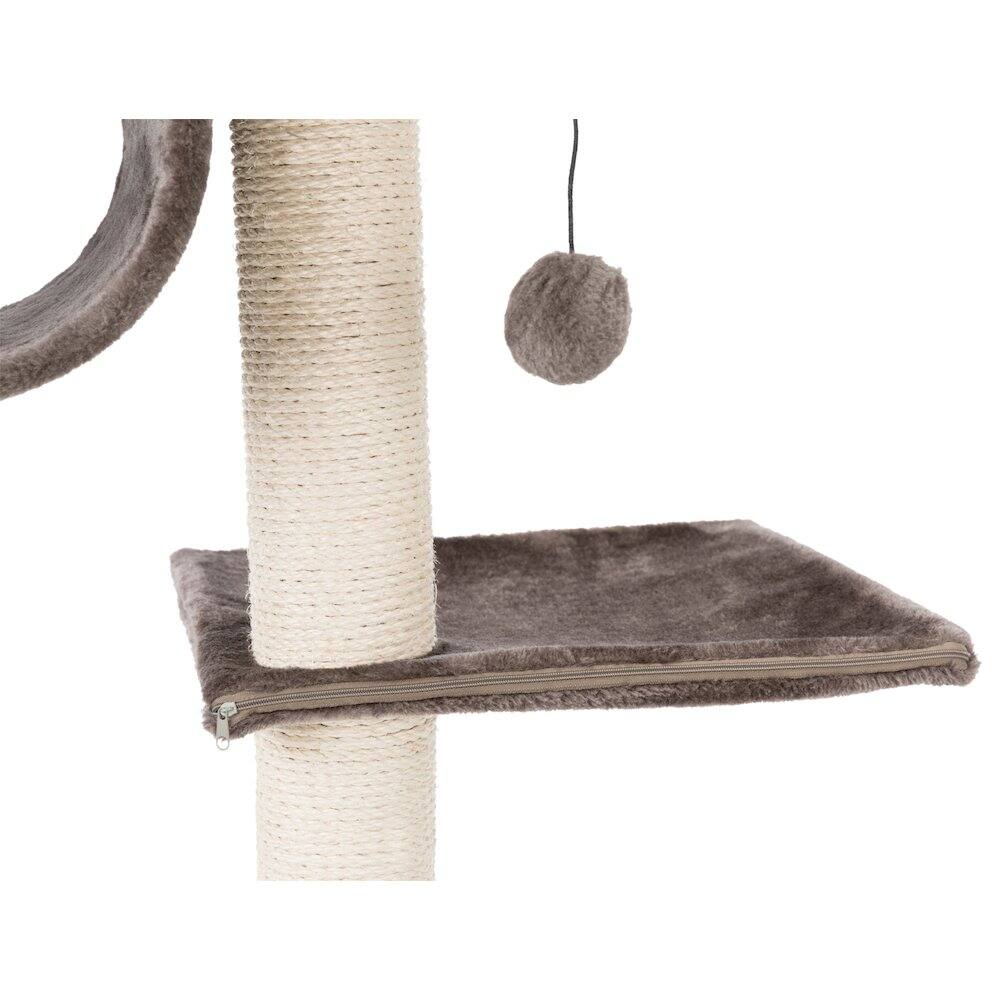 Alt View 2. TRIXIE - San Fernando Plush & Sisal 3-Level Cat Tree, Scratching Posts & Condo - Dark Gray.