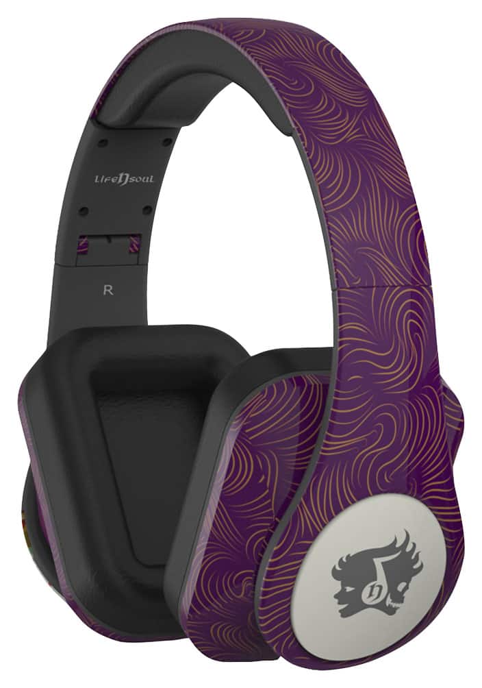 Front. Life N Soul - Bluetooth Designer Over-the-Ear Headphones - Purple.