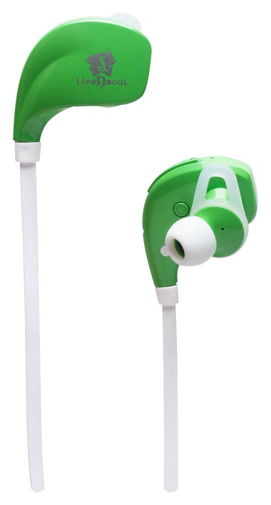 Front. Life N Soul - Bluetooth Sports Earbud Headphones - Green.