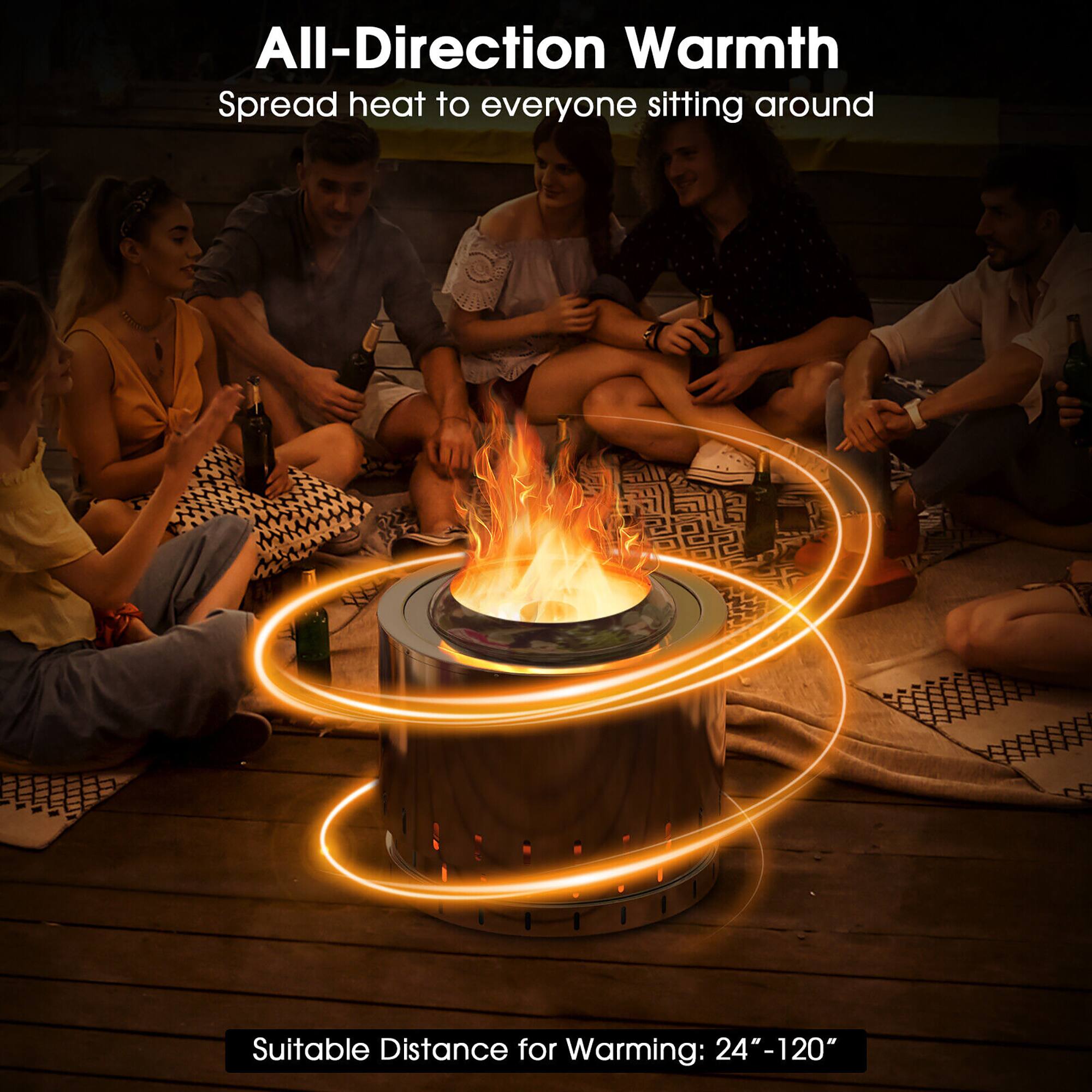 All-Direction Warmth  
Spread heat to everyone sitting around  

Suitable Distance for Warming: 24" - 120"