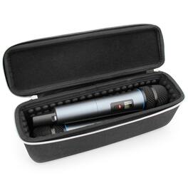 CASEMATIX - Wireless Microphone Case Fits Two Wireless Mic System Microphones Up To 10.75" by Sennheiser, Shure and More - Black