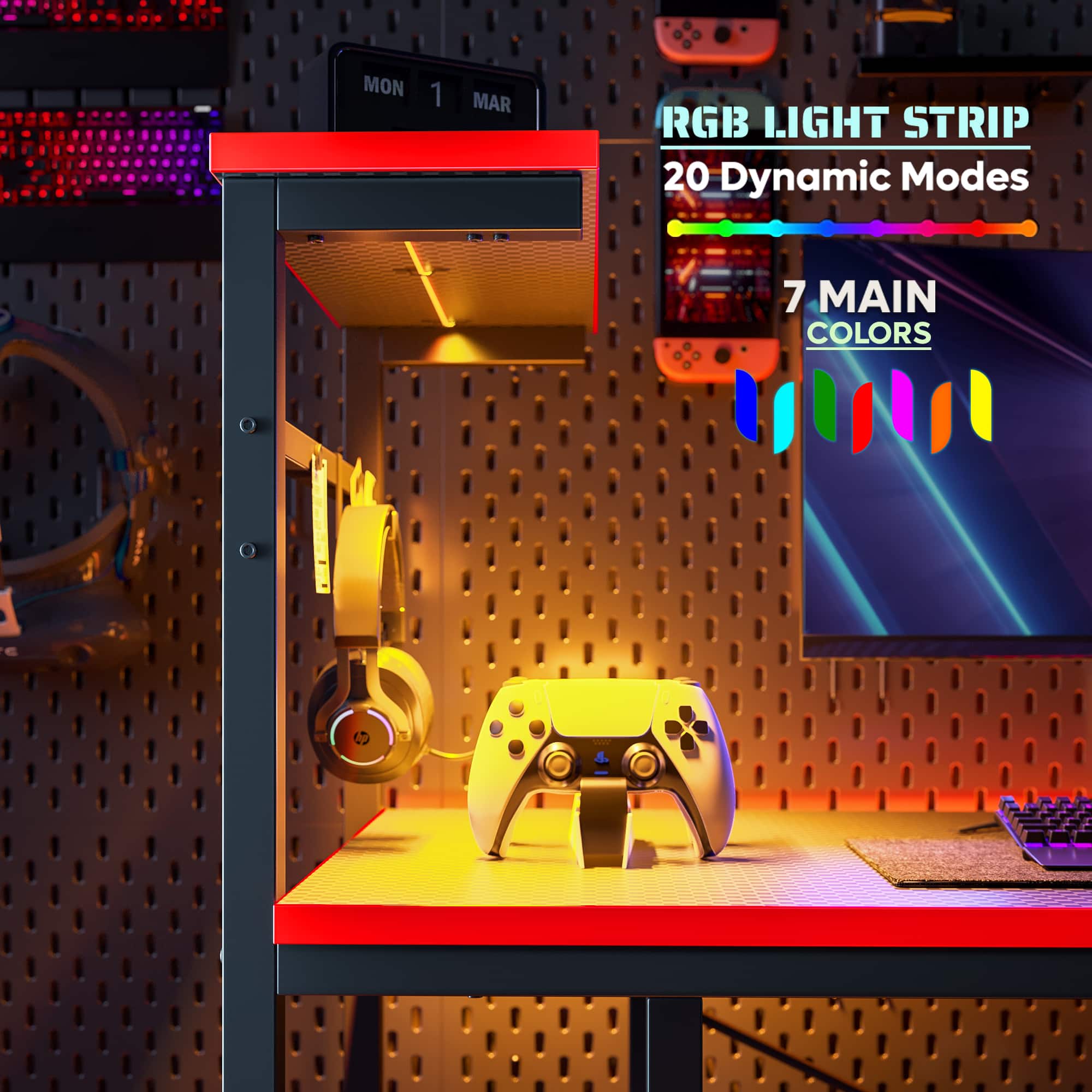 MON 1 MAR
RGB LIGHT STRIP
20 Dynamic Modes
7 MAIN COLORS