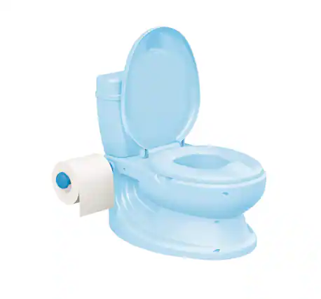 Front. KSM Toys - ToyLet Potty Training Toilet Seat | Toddler Potty Training with Comfy Seat Cover, Tank Storage & Paper Roll Holder | Eas - Blue.