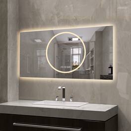 Boyel Living - 48 by 24 Inch Bathroom Mirror with LED Lights Anti Fog Lighted Vanity Mirror