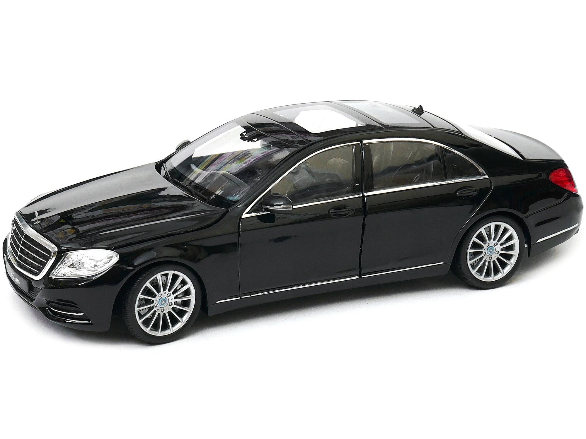 Left. Welly - Mercedes Benz S Class with Sunroof Black "NEX Models" 1/24 Diecast Model Car by Welly - Black.