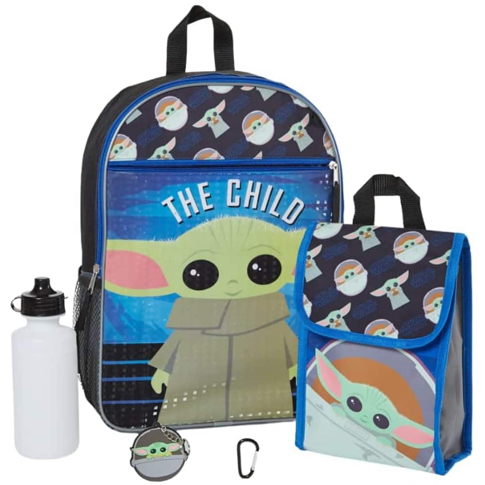 Star Wars - The Mandalorian Grogu Baby Yoda 16" Backpack 5-Piece Set - Multicolored