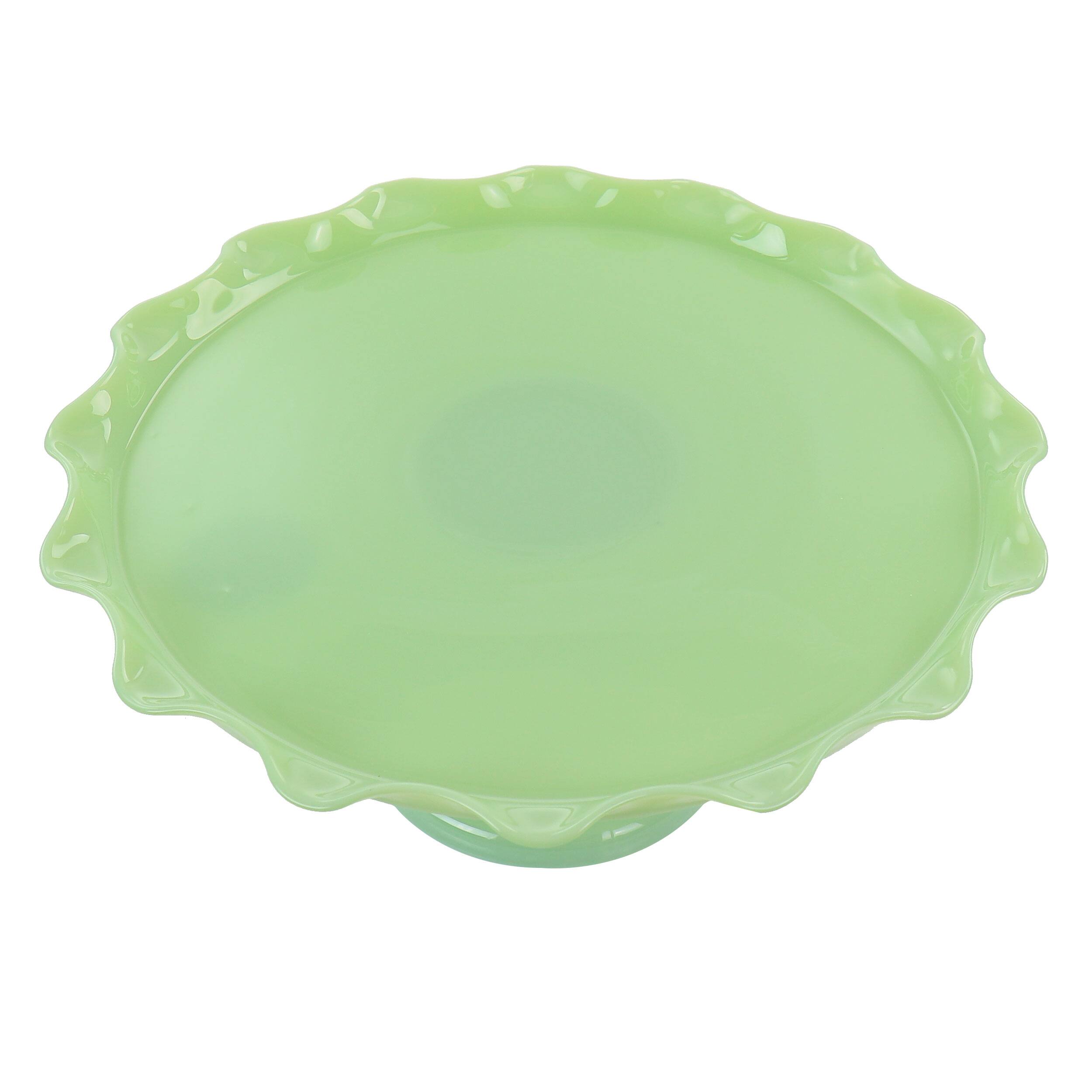 Angle. Martha Stewart - Martha Stewart Jadeite Glass Cake Stand - Brown.