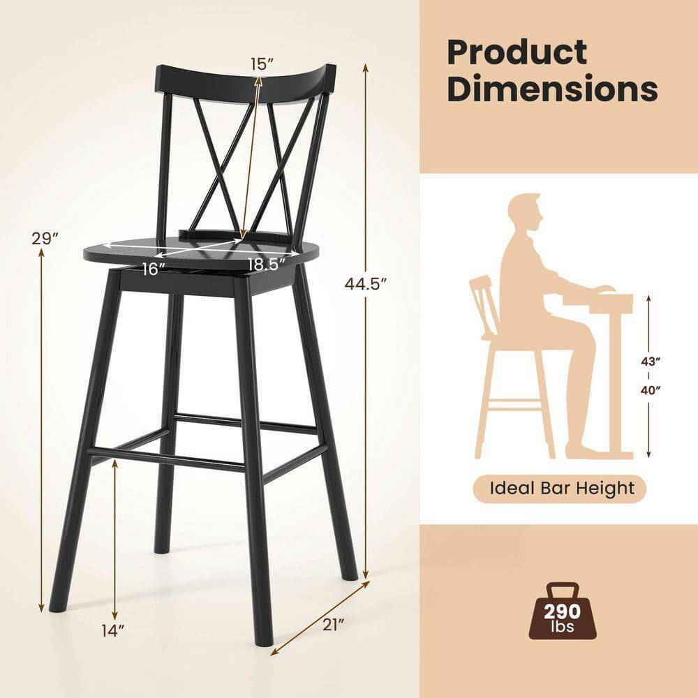 15" Product Dimensions 29" 16" 18.5" 44.5" 43" I 40" A Ideal Bar Height 14" 21" 290 lbs