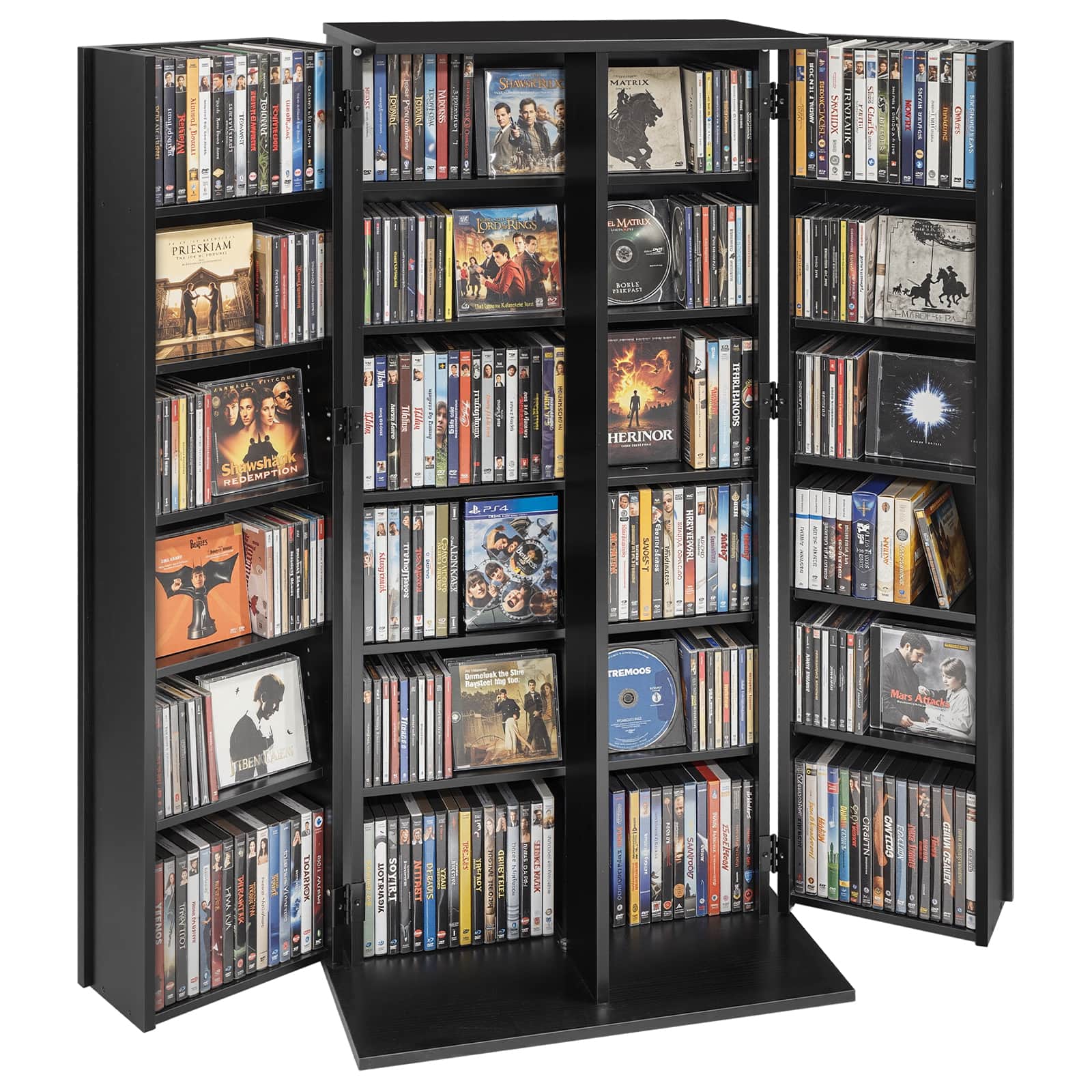 VEVOR - Media Storage Cabinet, 6-Tier DVD Shelf Organizer, 24.02 x 14.49 x 50 in Multimedia Storage Organizer for CDs, DVDs - Black price history on PriceWatchPro