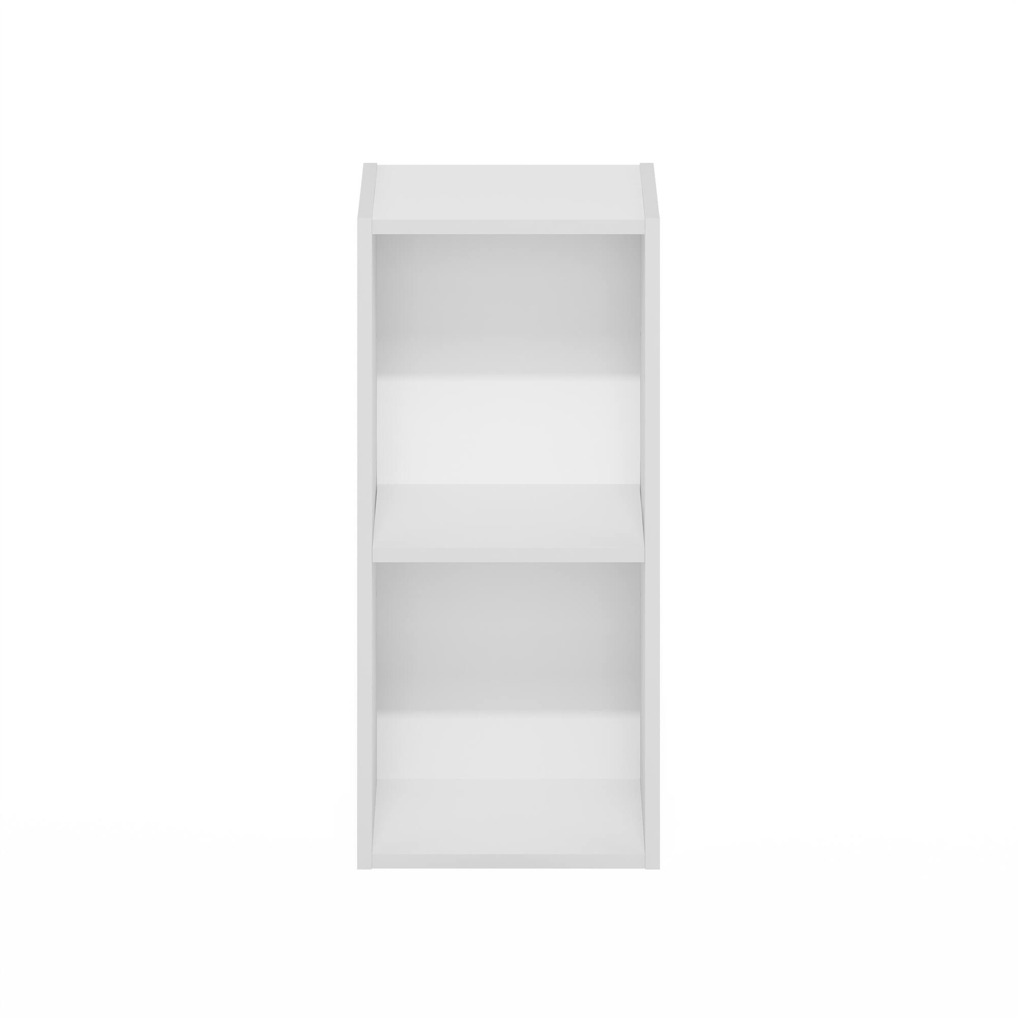 Alt View 6. Furinno - FULDA Book Shelf, 2-Tier Narrow Storage Cabinet, Bookcase with 10-In Width Storage Shelf, 9.3 x 9.8 x 21.2 - White.