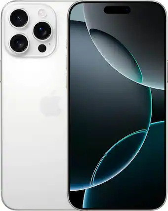 Front. Apple - iPhone 16 Pro Max A3084 (Fully Unlocked) 256GB - White Titanium.