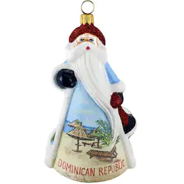 Joy to the World Collectibles - Joy to the World Glitterazzi Dominican Republic Santa Polish Glass Christmas Ornament - Multicolor