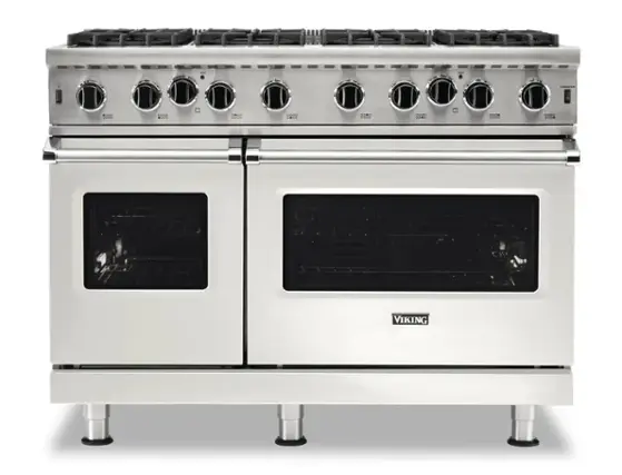 Front. Viking - 5-Series Gas Open Burner Range - Pure White.