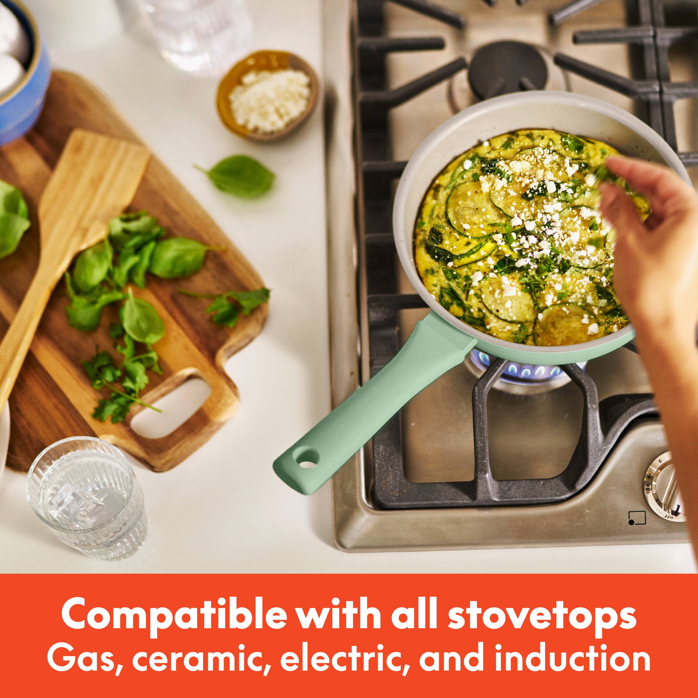 Compatible with all stovetops Gas, ceramic, electric, and induction