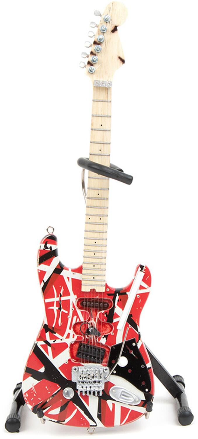 Eddie Van Halen - EVH - Eddie Van Halen - Frankenstein Red & White Mini Guitar Replica Collectible - COLLECTIBLES