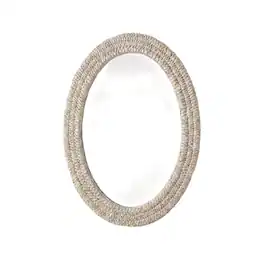 Elegant Decor - Oval Cornhusk Mirror 27x36 - Linen White