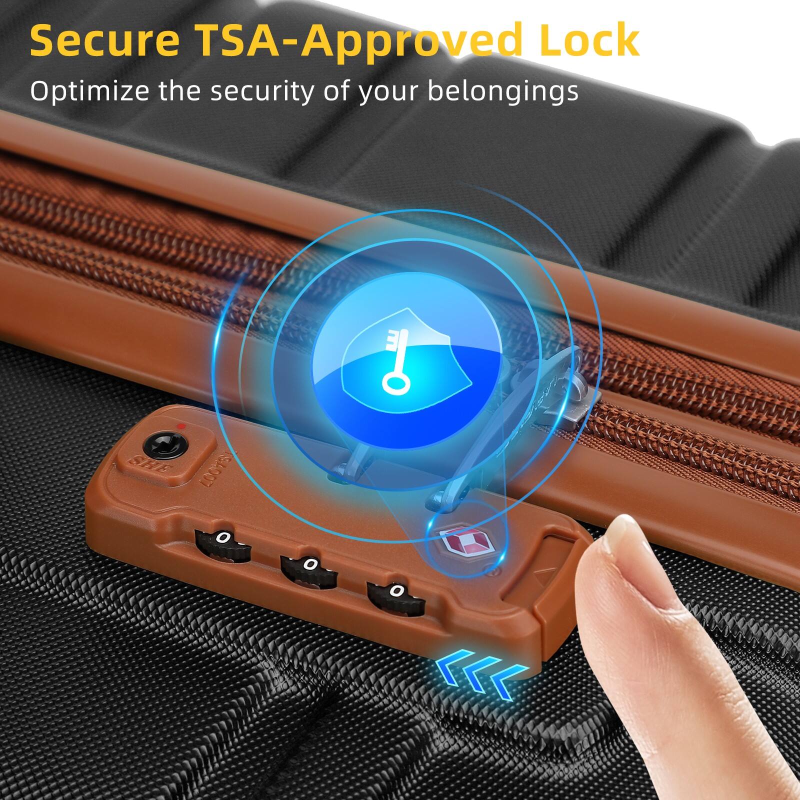 Secure TSA-Approved Lock  
Optimize the security of your belongings