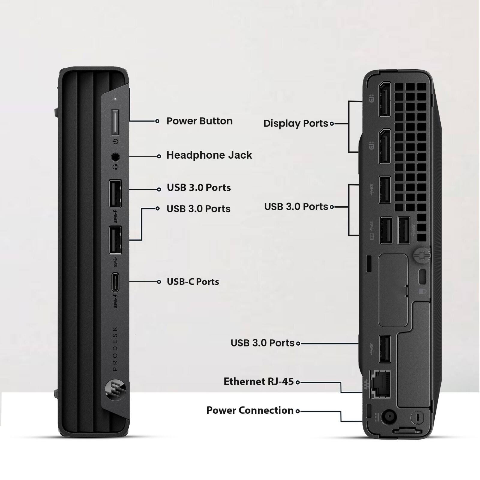 Power Button  
Display Ports  
Headphone Jack  
USB 3.0 Ports  
USB 3.0 Ports  
USB 3.0 Ports  
USB-C Ports  
USB 3.0 Ports  
Ethernet RJ-45  
Power Connection