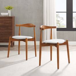 Stalwart Dining Side Chairs Set of 2 by Modway - Dark Walnut White