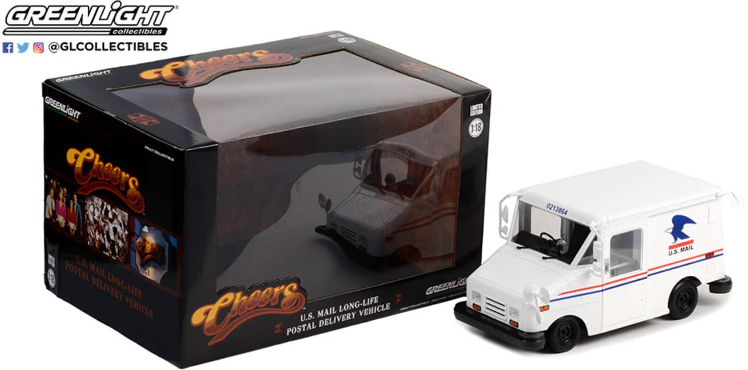 PopMarket - Cheers TV Series - Chiff Clavins US Mail Long-Life Postal Delivery Vehicle 1/18 Scale Die-Cast Car - COLLECTIBLES - Multicolor
