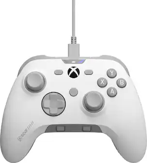 Front. SCUF - Valor Pro Wired Performance Controller for Xbox Series X|S, Xbox One, and PC - White.