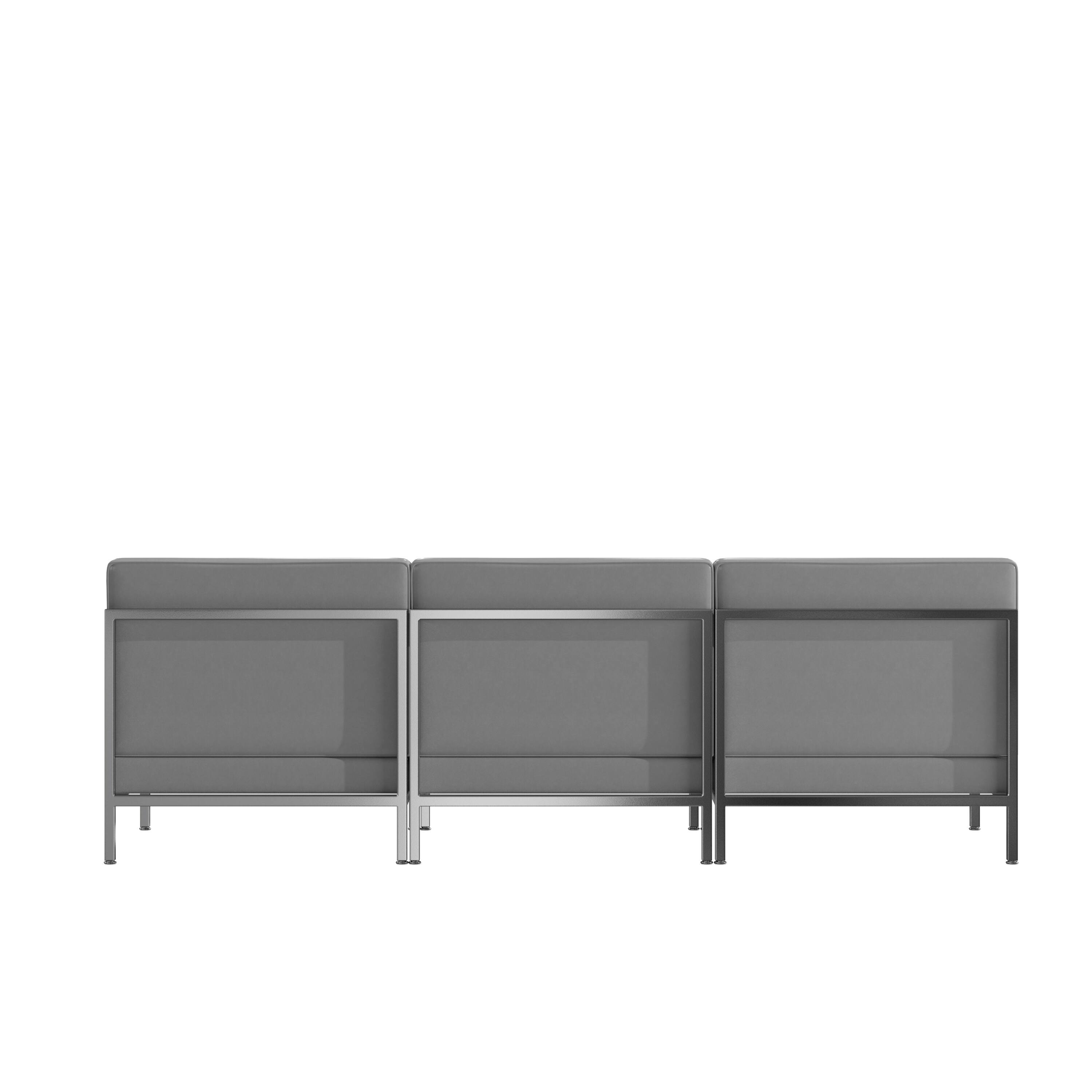 Alt View 5. Emma + Oliver - Leather Lounge Set with Ganging Clips, 3 Pieces - Gray.