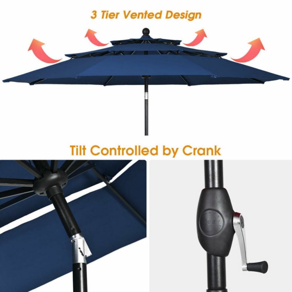 3 Tier Vented Design  
Tilt Controlled by Crank