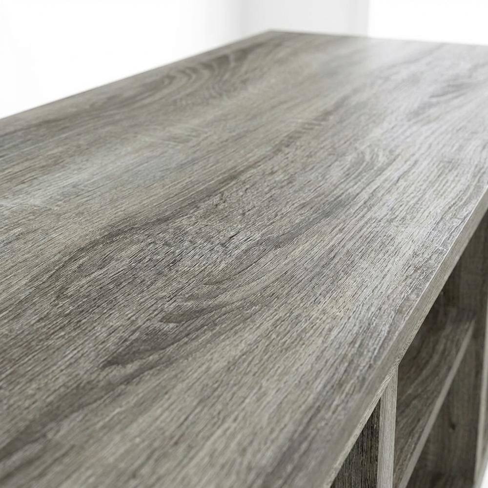 Alt View 4. FurniFact - Wood TV stand, up to 65-inch TVs, spacious storage, modern French Oak Grey - Gray.