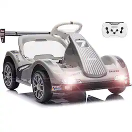 GARVEE - Electric Go Kart for Kids Ride on Race Car Remote Control LED Headlights 7AH Battery Powered for Toddlers Kids