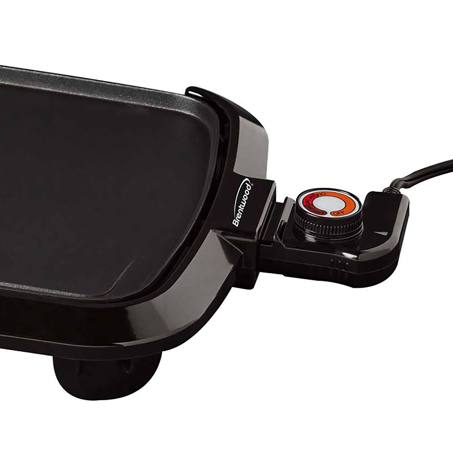 Alt View 6. Brentwood - Brentwood 1,200-watt Non-stick Electric Griddle With Drip Tray, Adjustable Temperature, And Cool-touch Handles - black.