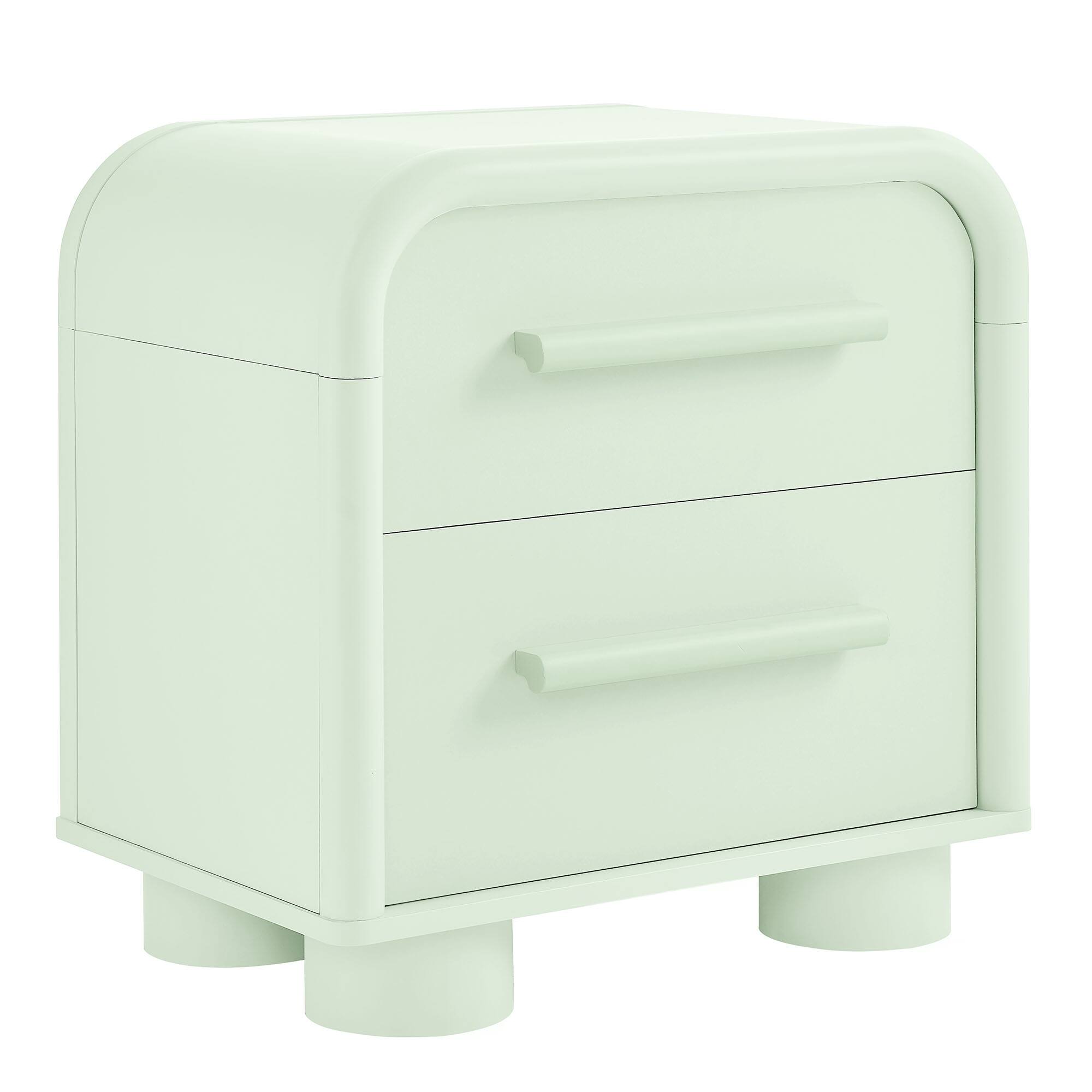Angle. Modway - Bellamy Curved 2-Drawer Nightstand by Modway - Sage.