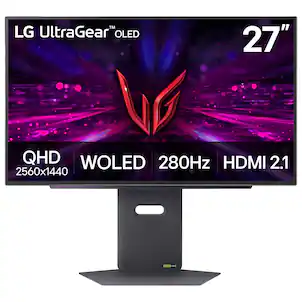 LG - UltraGear 27" OLED QHD 280Hz 0.03ms G-Sync and FreeSync Premium Pro Gaming Monitor with HDR500 (HDMI x2, DP, USB-A) - Black