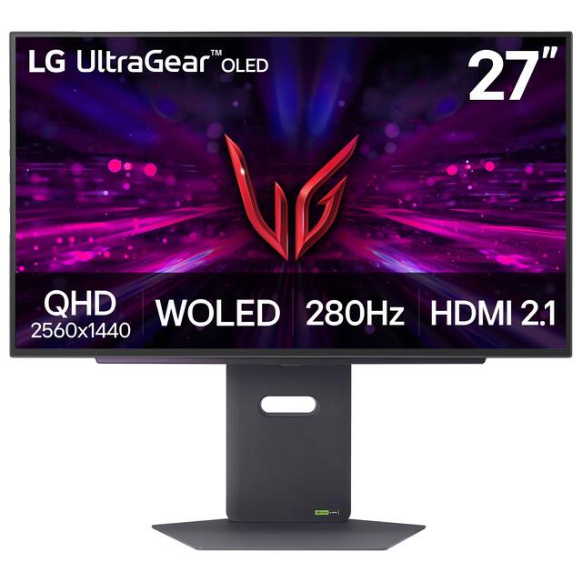 LG - UltraGear 27" OLED QHD 280Hz 0.03ms G-Sync and FreeSync Premium Pro Gaming Monitor with HDR500 (HDMI x2, DP, USB-A) - Black