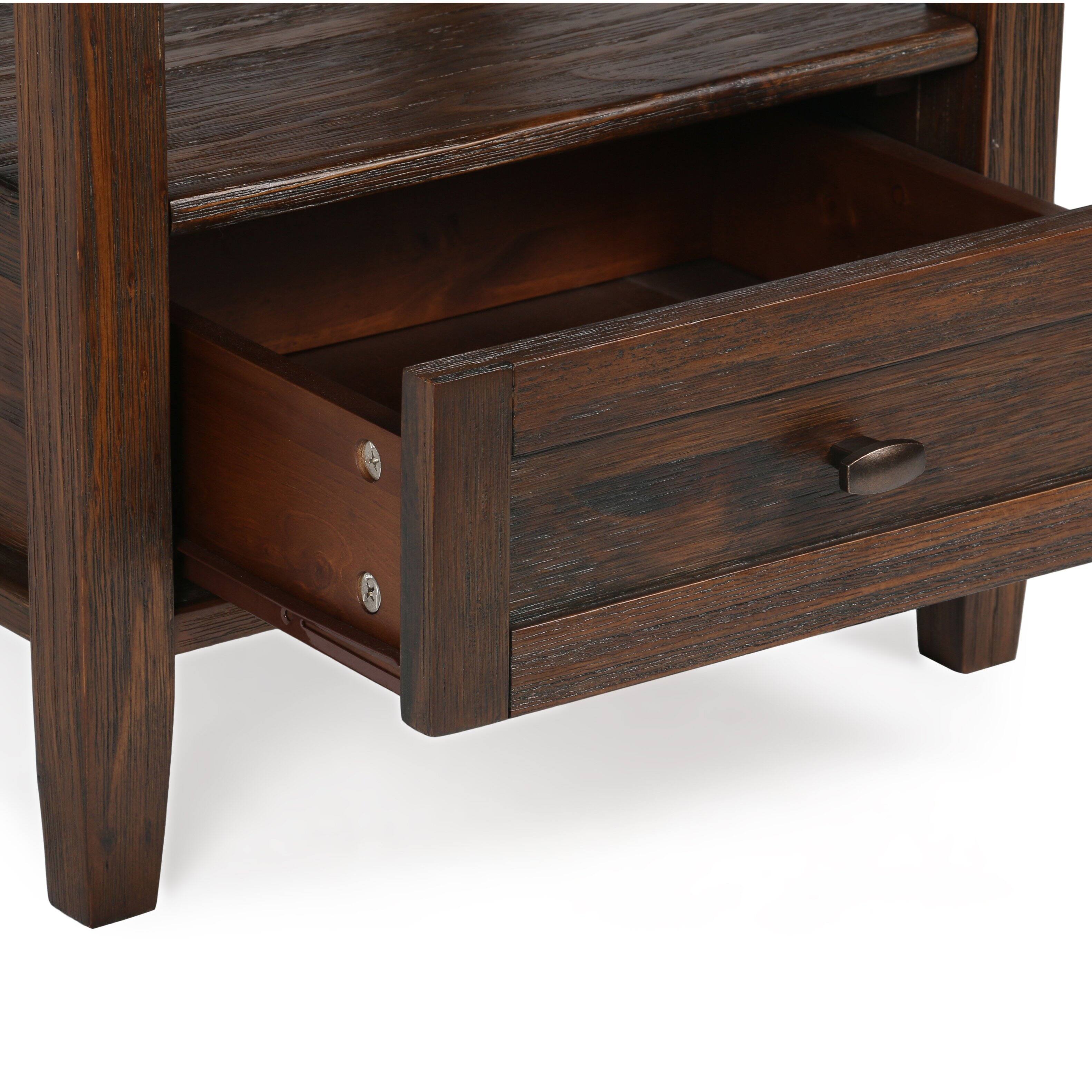 Alt View 3. Simpli Home - Warm Shaker 20 inch End Table (Set of 2) - Distressed Charcoal Brown.