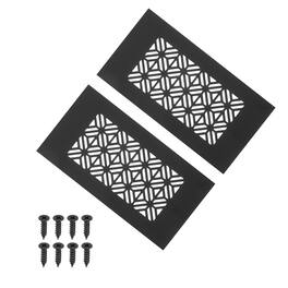 Unique Bargains - 6"x3" Door Air Vent Cover, 2pcs Heavy Duty Aluminum Alloy Grille Louvered with Mounting Screws for Cabinet Wardrobe - Black
