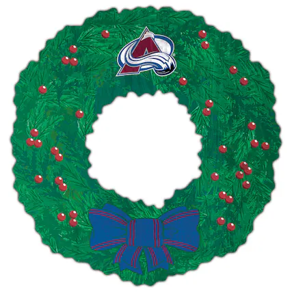Front. Fan Creations - Colorado Avalanche 16'' Team Wreath Sign - Green.