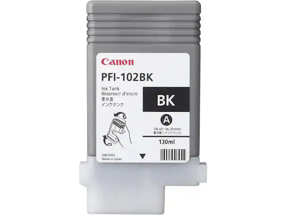 Canon PFI-102BK Ink Tank Reservoir d'encre BK A Ink set/ Jeu d'encre I 130ml AB6-0005 Made in Japan