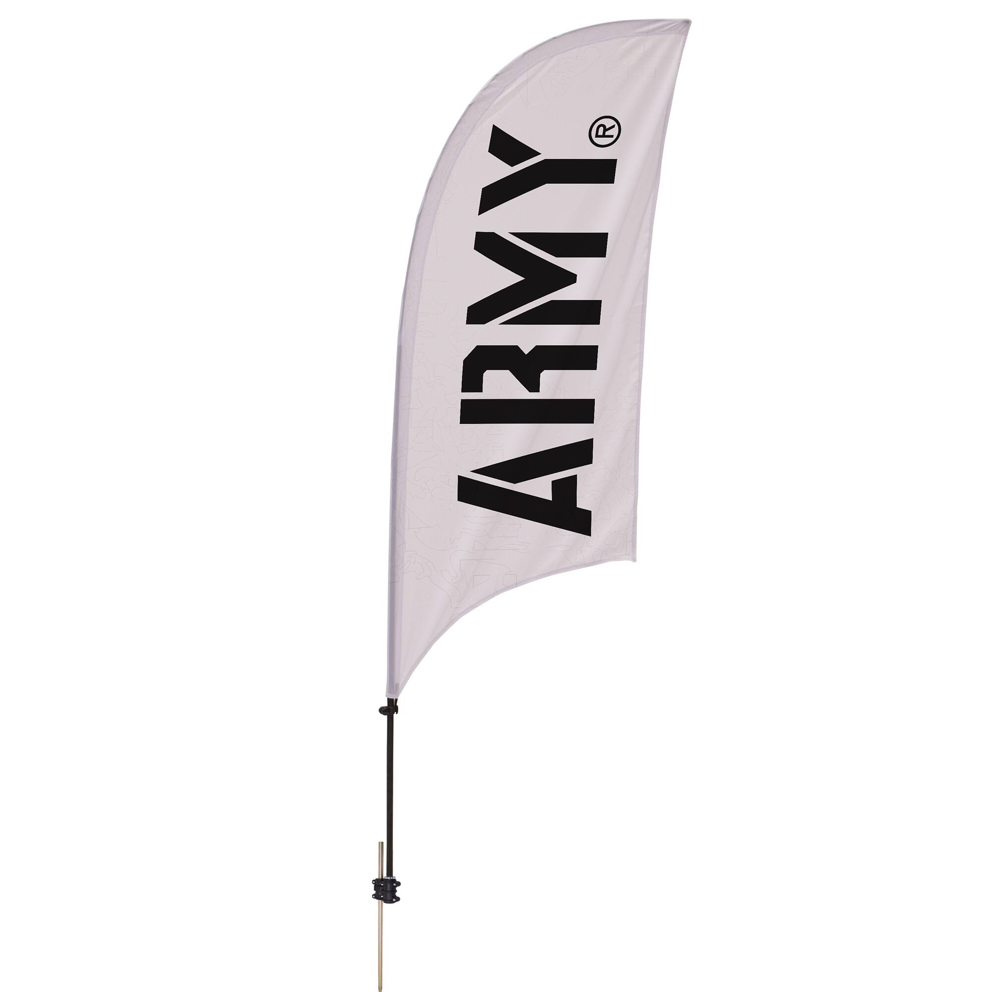 Front. Victory Corps - Army Black Knights 7.5' Razor Feather Stake Flag - Multicolor.