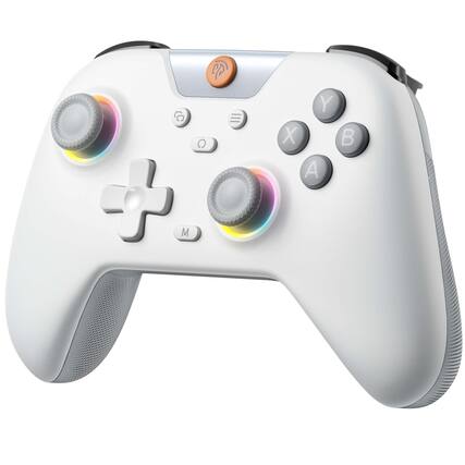 Front. EasySMX - EasySMX X05 Wireless Controller for Switch/PC/Android-Bluetooth Gamepad,Hall Effect, Turbo, Rumble Vibration, RGB - W - White.