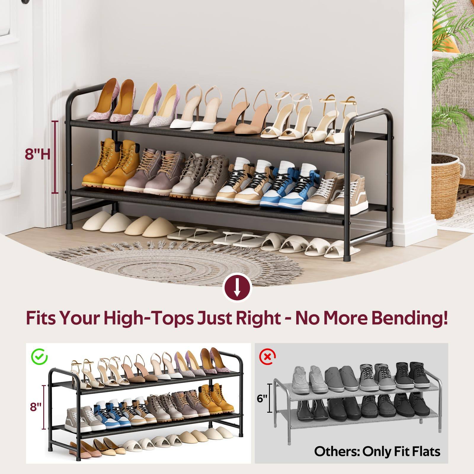 Fits Your High-Tops Just Right - No More Bending!

8" H

Others: Only Fit Flats
